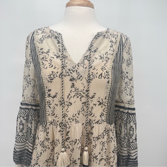 Talulah Tiered Midi Dress in Ivory Black Anthropologie Size Small - Picture 5 of 10